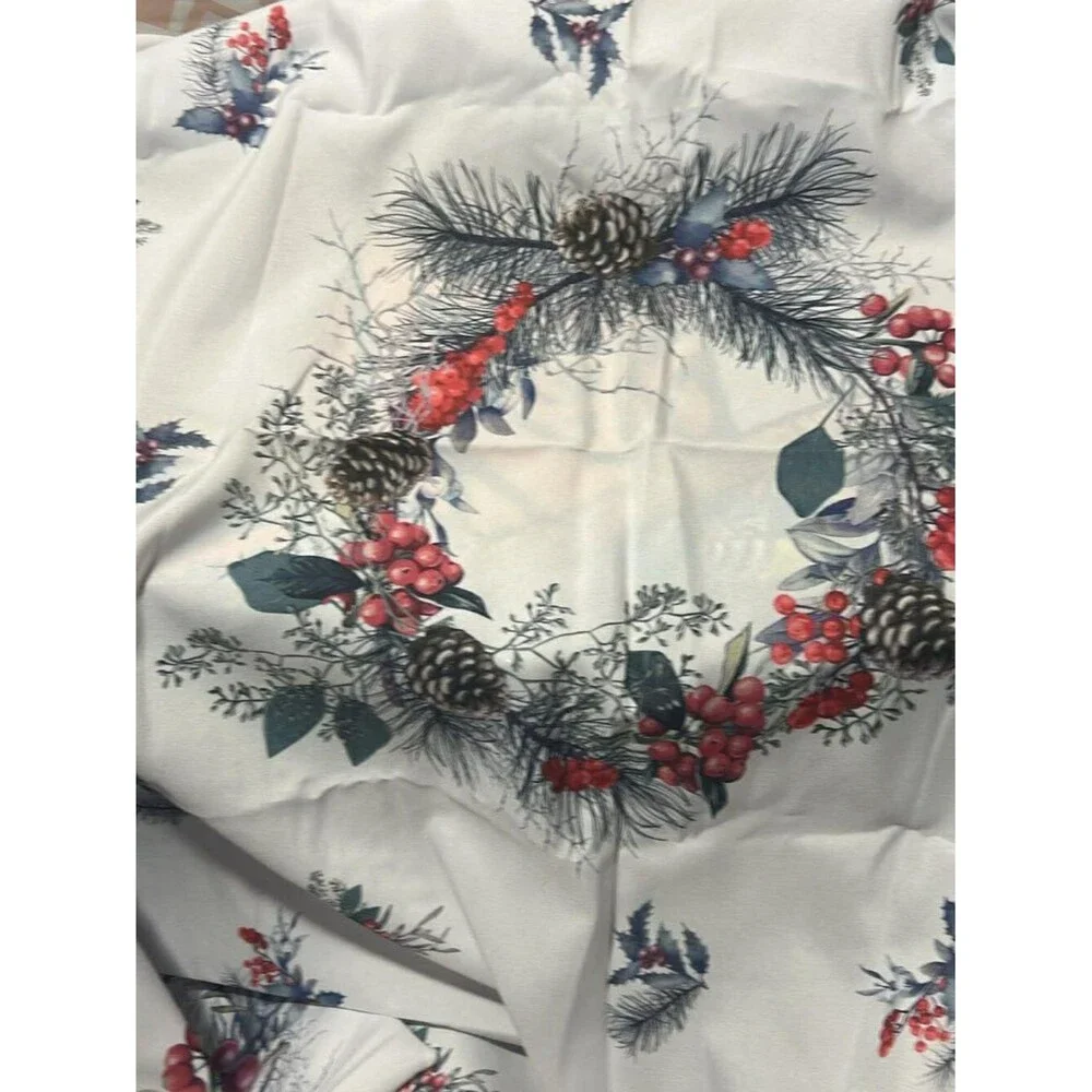 NEW 60” Round Winter Tablecloth